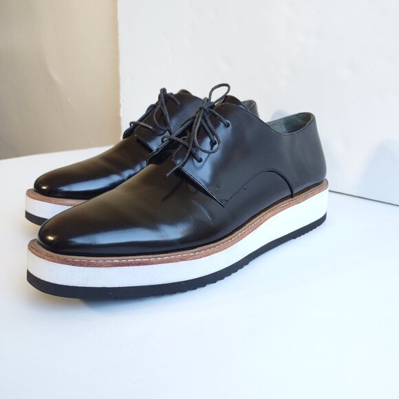 Vince Black Platform Loafers- women’s 8 1/2- fit like 9 - 9 1/2 - Picture 6 of 11
